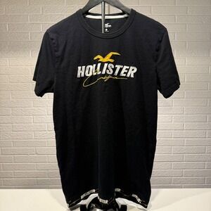 Hollister California Black Graphic Print T-Shirt Crew Neck Casual